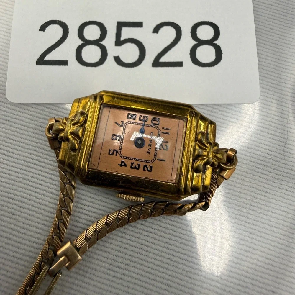 Vintage Geneva Watch Art Deco Benford Gold Tone Does Not Wind Prop READ